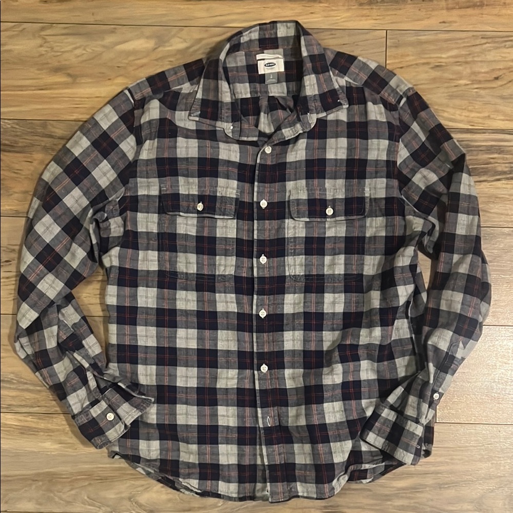 Men's Plaid Shirt - Blue and Red
